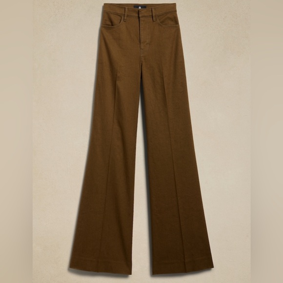 BANANA REPUBLIC ITALIAN LINEN-COTTON WIDE LEG JEAN - Picture 3 of 8